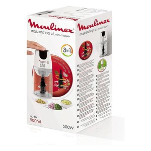 Picadora Eléctrica 500W (500ml) MASTERCHOP XL 3En1 Blanca y Negra DJ450B - Product Image 2
