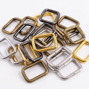 Wholesale silver <b>gold</b> brass rectangular D-shaped metal buckle, suitable for bag straps, <b>backpacks</b>, square rings - Product Image 2