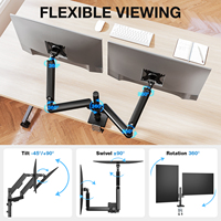 Nouveau moniteur de tension artérielle numérique à double bras à ressort à gaz, support mural ou de bureau, construction en alliage d'aluminium et acier, charge maximale 10 kg