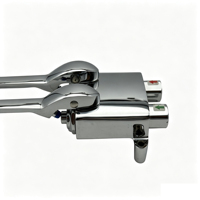Handsfree voetbediende kraan, koud en warm water mengkraan, dubbele pedaalbediening, messing behuizing, G1/2 zwanenhals spoelbakkraan, commerciële keuken