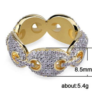 Anello per dito indice in stile hip hop per donna, gioielli alla moda con design intarsiato scintillante - Product Image 4