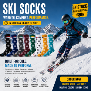 <span class=keywords><strong>Calcetines</strong></span> de Esquí de Lana Merino hasta la Rodilla, Acolchados, que Absorben la Humedad, Antideslizantes, con Compresión Graduada, Ecológicos, con Logotipo Personalizado OEM Gratis - Product Image 1