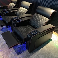 Herstellung Home Cinema Stitching Leder Armlehne Lagerung Kino Sofa Liegende elektrische Kopfstütze Theater Wohnzimmer Möbel