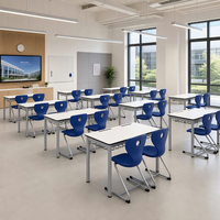 Tables et chaises de formation scolaire pour deux personnes, design moderne, plateau multicouche pour collèges