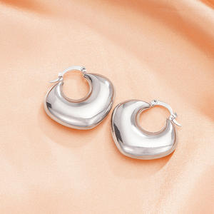 Orecchini a Cerchio Louvanc a Forma di Cuore, Placcati in Oro, in Lega di Zinco, Unisex, Gioielli alla Moda, Colore Oro 18K o Argento a Scelta - Product Image 4