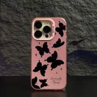 Coque de téléphone antichoc tendance, motif papillon fantôme coloré argenté, en promotion pour iPhone 18 17 16 15 Pro Max 14 13 12