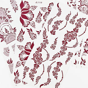 สติกเกอร์ลายดอกไม้สีขาวน้ำตาลสำหรับสักลายเฮนน่าชั่วคราว ลายดอกโบตั๋น สำหรับติดแขน มือ และลำตัว ลายชาติพันธุ์ กันน้ำ - Product Image 4