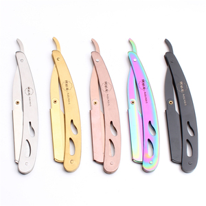 50Pcs Wholesale Stainless Steel Folding Handle Barber Shaving <strong>Razor</strong> with <strong>Single</strong> <strong>Blade</strong> Non-Electric Hair Removal Tools A6102 - Product Image 1