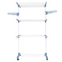 Séchoir à linge à 4 niveaux extensible et pliable, séchoir à linge sur pied, séchoir à serviettes