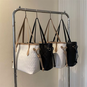 Large Capacity Women's Handheld Tote Bag Korean Version Fall New Square <b>Shoulder</b> Bag With Single <b>Strap</b> Zipper Closure Tanjing - Product Image 2