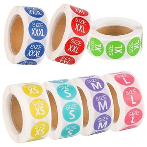 Durable round large garment size <b>stickers</b>. Waterproof and eco-friendly per <b>roll</b>. Suitable for retail apparel. - Product Image 5