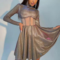 Dernières robes d'été mi-longues scintillantes pour dames Robes de club personnalisées pour femmes