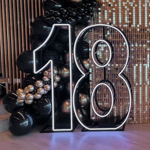 Neon Party <span class=keywords><strong>Lettre</strong></span> Lumières Led Géant Métal Néon Chapiteau Numéro Stand pour Mariage Anniversaire Événement <span class=keywords><strong>Location</strong></span> - Product Image 3