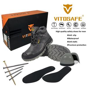 <span class=keywords><strong>Scarpe</strong></span> di sicurezza in tela di vera pelle da <span class=keywords><strong>uomo</strong></span> con punta in acciaio di alta qualità stivali da lavoro con solette - Product Image 6