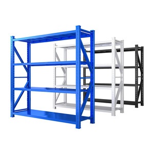 HJ Multi Layer Heavy Duty Metal Storage Rack 4 Tier Height Adjustable For Workshop Warehouse Basement <b>Tools</b> Storage - Product Image 5