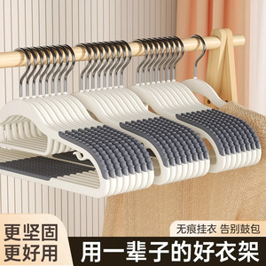 <b>Plastic</b> Hangers Non Slip Rubber Coated For Clothes Wardrobe Storage Home Use - Product Image 3