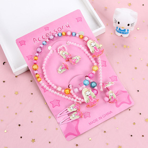 Pinduoduo vendita calda Set 10 pz <span class=keywords><strong>gioielli</strong></span> moda bambini imitazione perla cartone animato per bambine regalo stallo <span class=keywords><strong>gioielli</strong></span> - Product Image 6