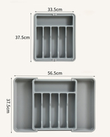 Boîte de rangement pour couverts de cuisine à séparation multicouche Tiroir à double traction avec armoires à outils Organisateur Armoire de rangement pour outils