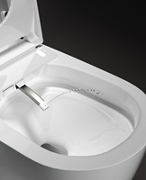 Siège de toilette chauffant à commande à distance activé par capteur, ensemble de toilettes à chasse d'eau en céramique avec design portable de luxe