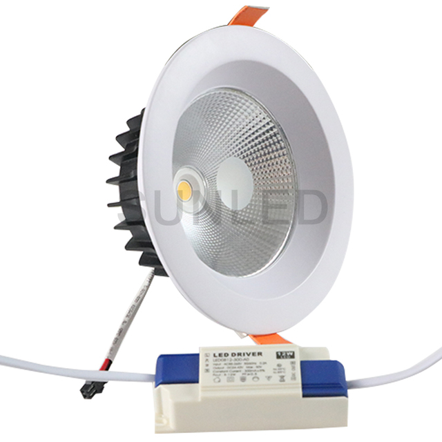 Wholesale COB LED Anti-Glare Spotlight 12W Ceiling Downlight On/Off Switch Industrial Design 6500K 3000K Color Kitchen IP44