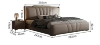 Cadre de lit rembourré souple de luxe moderne et haut de gamme Lit en cuir véritable Double King Queen Size à vendre