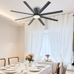 Ventilador de Techo Moderno Industrial con Luz LED, 5 Aspas, Motor DC de 6 Velocidades, Control Remoto Inteligente, Regulable y con Alto CRI 95 - Product Image 5