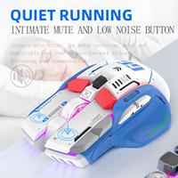 Kedatangan Baru HXSJ G6 Tri-Mode 10D RGB Mouse Gaming Nirkabel Bercahaya 4000DPI Dapat Disesuaikan untuk Komputer/Permainan PC Pelacakan Optik