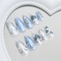 Lot de 24 faux ongles 3D à presser, motif floral, prêts à poser, vente en gros, marque privée, ongles artificiels en gel pour doigts – Meilleures ventes