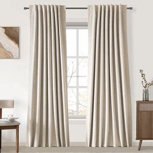 Cortinas Opacas Impermeables Ecológicas de Mezcla de Lino Mejorada con Reducción de Ruido y Estilo Moderno para Control de Luz en Todas las Estaciones - Product Image 1