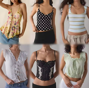 Venta al por mayor de tops de verano mixtos para mujer, camisetas estampadas a la moda, ropa en inventario, venta directa de fábrica - Product Image 1