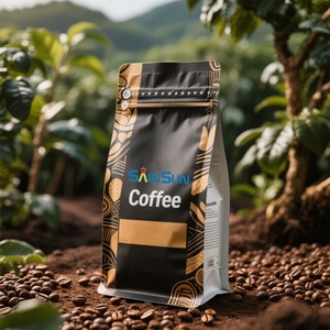 ถุงบรรจุเมล็ดกาแฟอะลูมิเนียมฟอยล์สีดำก้นแบน ขนาด 250 กรัม 340 กรัม 500 กรัม 1 กิโลกรัม 10 กิโลกรัม 2.5 กิโลกรัม พร้อมวาล์ว - Product Image 3