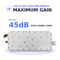 Module amplificateur de puissance RF GaN 100W 4000-8000MHz à large bande avec communication RS485 et TTL pour système de sécurité à basse altitude C-UAS