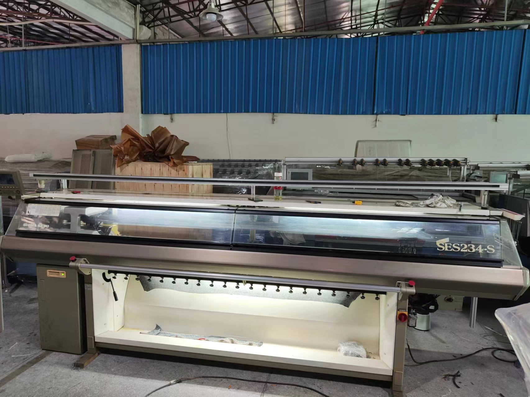 Máquina de tricô Groz Shima Seiki SES234-S 07G, usada, dupla 12-14 GG