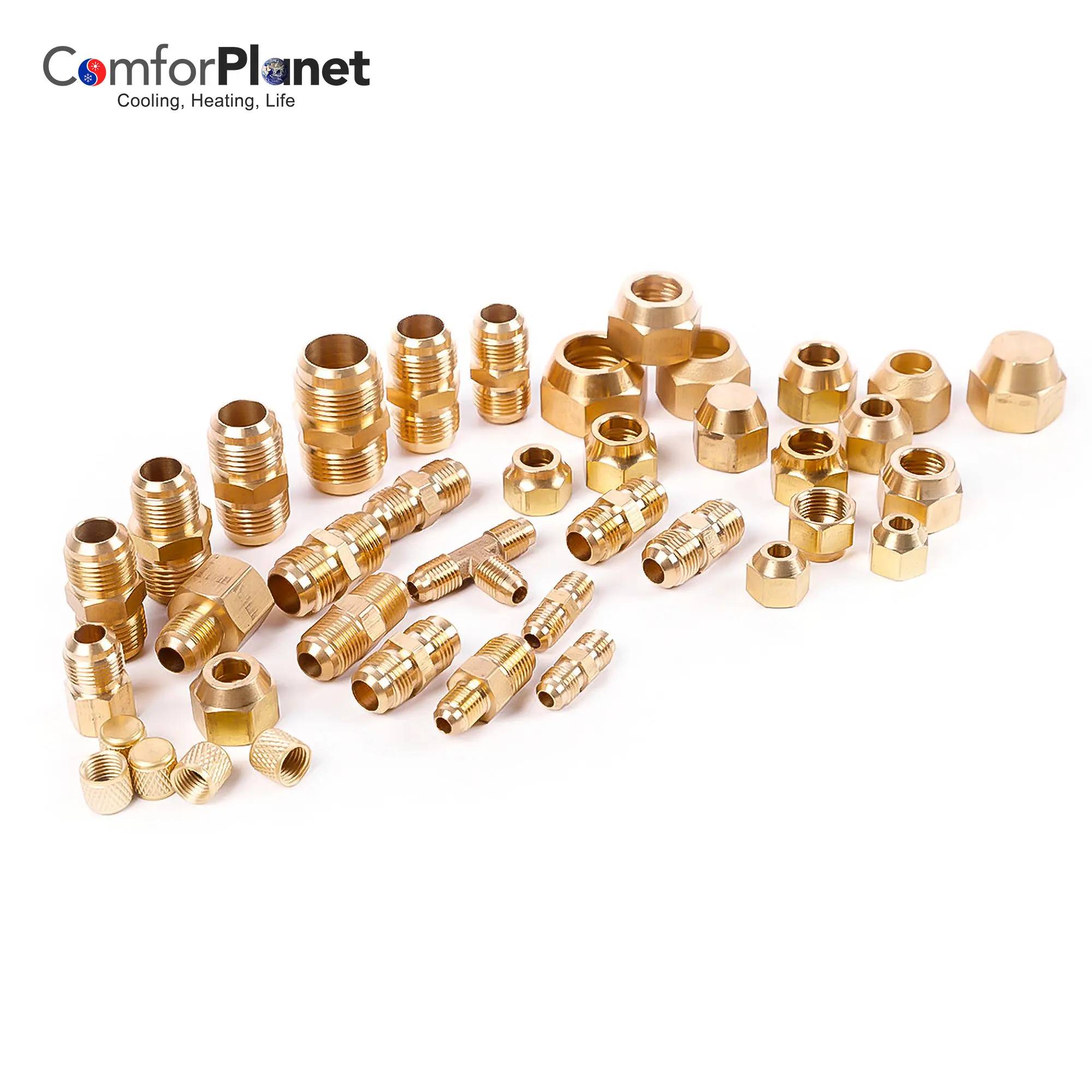 Hot Selling Refrigeration Copper Connector Ferrule Hose plumbing Compression Pipe Union Reducing brass fittings