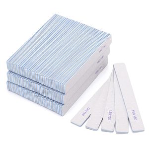 Professional 150/150 Grit Nail File Custom Printed Logo Emery Boards Washable Thick Square Nail File Manicure Tool