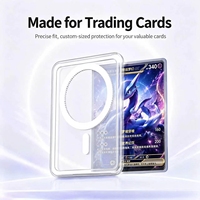 Porte-cartes magnétique coulissant latéral en PC transparent pour cartes à collectionner, étui de présentation mince avec aimant puissant et cadre mat pour rangement