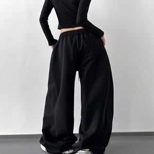<span class=keywords><strong>Pantaloni</strong></span> Autunnali in Felpa <span class=keywords><strong>con</strong></span> Coulisse e Tasche, Vita Alta, Gamba Larga e Ricamo, Casual da <span class=keywords><strong>Donna</strong></span> - Product Image 5