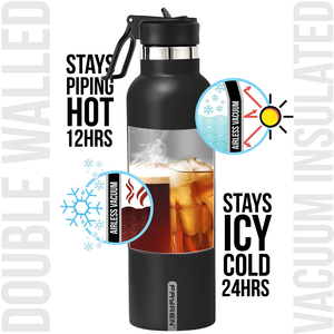 Bouteille d'eau en acier inoxydable à double paroi de voyage personnaliser bouteille d'eau avec logo fiole thermique froide et chaude sous vide pour le camping - Product Image 3