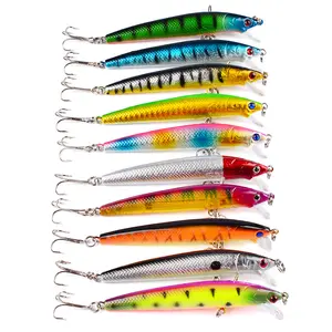 Chìm lưỡi bên trong liên tục nhấp nháy và rung 100mm jerk Minnow Mồi câu cá thu hút