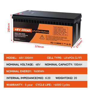 12v 12.8v 24v 25.6v 36v <b>48v</b> 51.2v 60v 72.v 100ah 200ah 230ah 280ah 300ah Lithium Ion <b>Battery</b> 314ah <b>Battery</b> Pack with BMS - Product Image 4