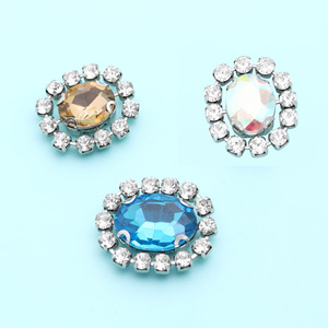 Oval Glass Rhinestone Rings 8mm 10mm 12 Facets Crystal Yellow Ab Color Royal Blue DIY Jewelry <b>Accessories</b> For Clothing <b>Shoes</b> - Product Image 1