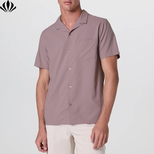 Camisa de playa de campamento con botones informales de poliéster tejido de ajuste relajado para hombre de nueva tendencia con bolsillo en el pecho - Product Image 1