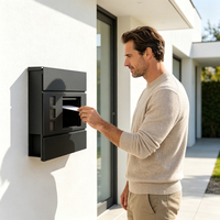Boîte aux lettres murale extérieure résidentielle en métal, autoportante, étanche, antivol, antirouille, durable, avec revêtement en poudre, pour service postal