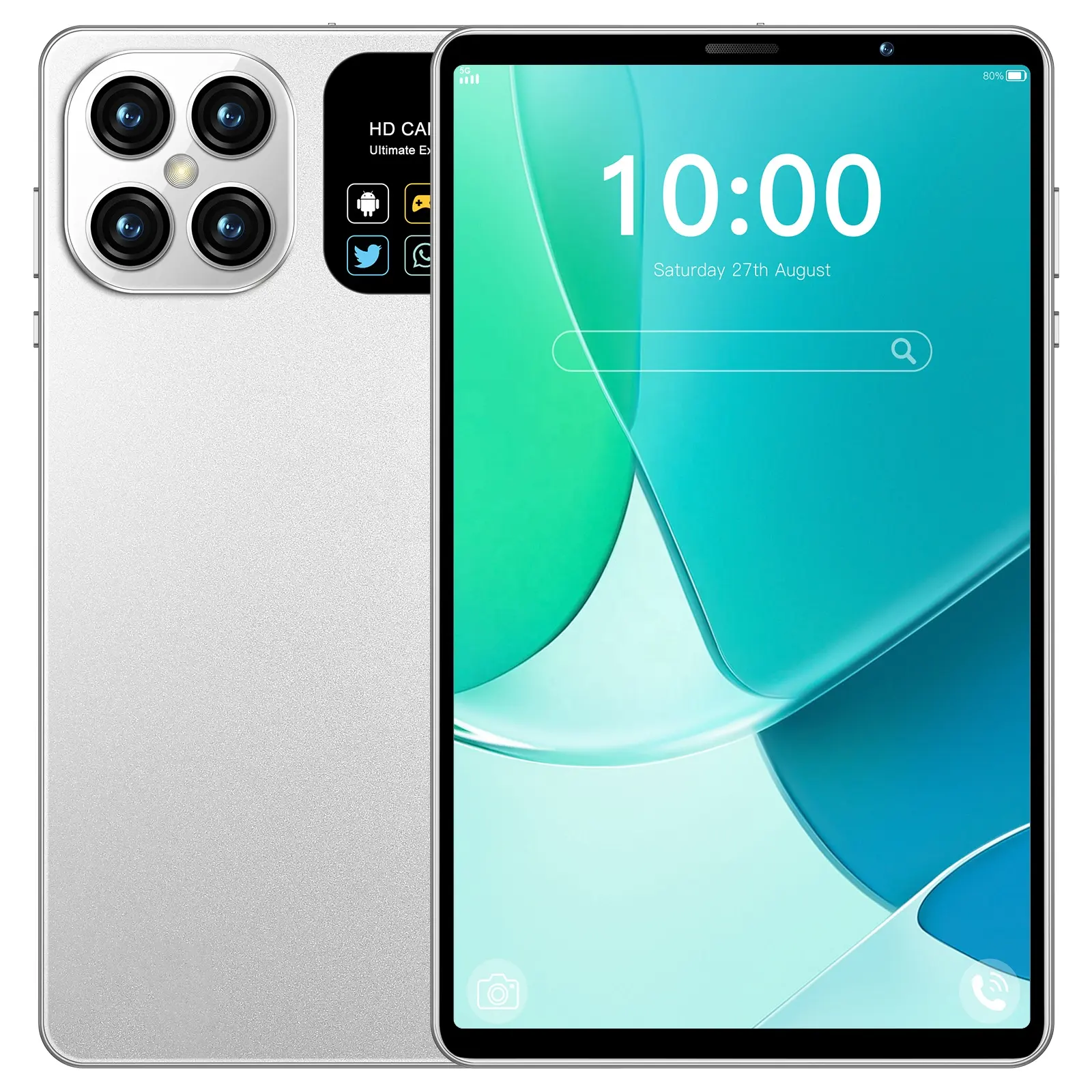Werkspreis 2024 Neuestes S24 Tablet PC Android 12 Fingerabdrucksperre Dual-SIM YouTube 5G LTE Bildung Pad Notizbuch mit Stylus