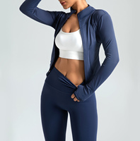 Tocreative Support vestes de yoga personnalisées pour femmes avec fermeture à glissière formation vêtements de plein air et haut de sport