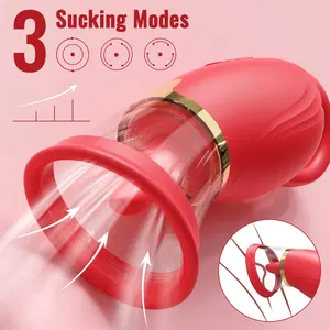 Vibratore per Punto G con Funzione di Succhiamento e Leccamento, Stimolatore Clitorideo a Vuoto, Succhiatore Orale per Vagina e Capezzoli, Ricaricabile USB, Giocattolo per Adulti - Product Image 2