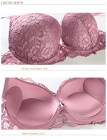 FF3271 soutien-gorge rembourré à armatures brodées culotte Sexy dentelle voir à travers la lingerie sous-vêtements soutien-gorge et culottes ensembles