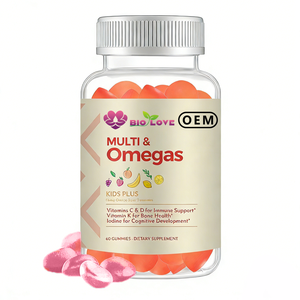 Fournisseur d'usine, gommes multi-oméga pour enfants, 60 gommes, vitamines, oméga 3, <span class=keywords><strong>EPA</strong></span>, <span class=keywords><strong>DHA</strong></span>, soutien immunitaire, osseux et cognitif, best-seller, OEM - Product Image 1