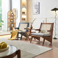 Chaise de salon de détente chaise de loisirs en rotin chaise de loisirs rétro en bois massif dossier de salon chaise simple fauteuil de dossier