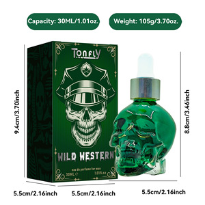 El aroma inspirado en el Oeste Salvaje una botella con forma de calavera fresca 30ML de aroma audaz para hombres Tonfly Wild Western <span class=keywords><strong>Perfume</strong></span> para hombres - Product Image 4